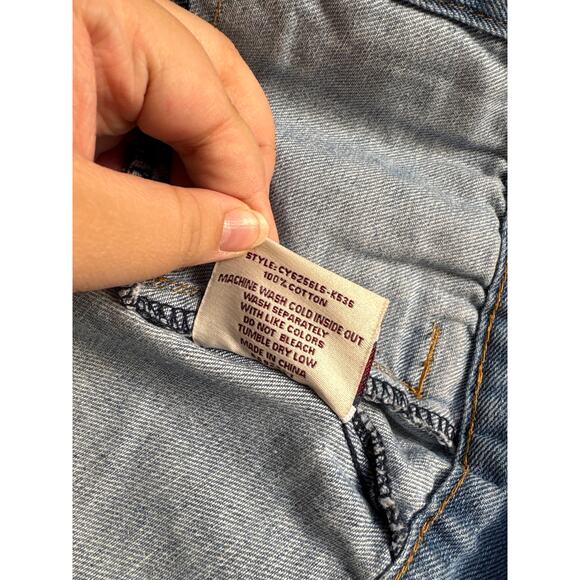 ChiQle Blue Denium Architect Jacket Sz M Floral Back - Picture 4 of 8